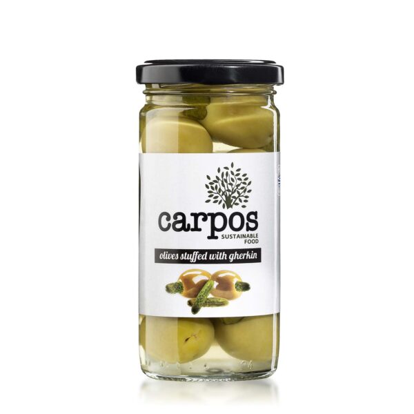 Gherkin Stuffed Green Olives 250g - Super Mammoth Size